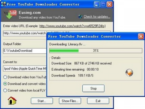 Eusing Free YouTube Downloader Converter 1.6 � Descarregar, Download, Baixar 1.6